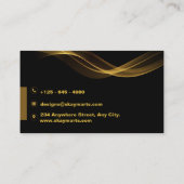 スケマート |ブラック金ゴールドミニマルカスタム主義ロゴBusi 名刺 (裏面)