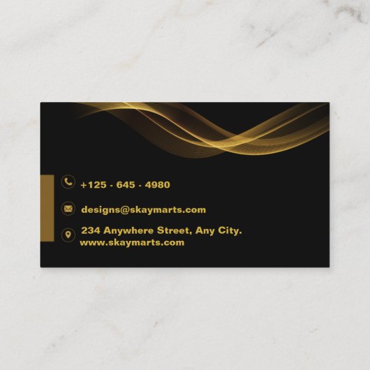 スケマート |ブラック金ゴールドミニマルカスタム主義ロゴBusi 名刺 (裏面)