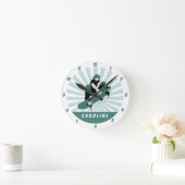 スケモダンートボード女子スケートカッコいい選手 ラウンド壁時計 (ホーム)