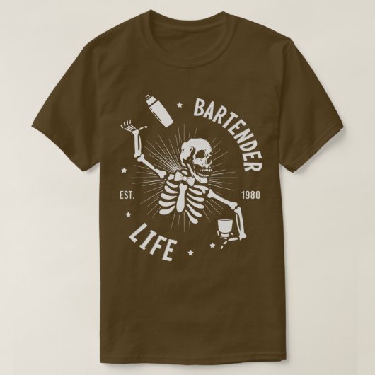 スケルトバーテンダー生活  Tシャツ (デザイン正面)