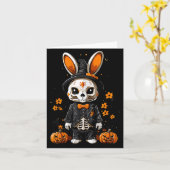 スケルトンうさぎのハロウィンコスチューム カード (黄色い花)