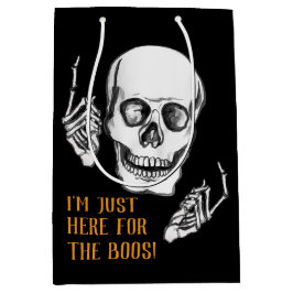 スケルトンおもしろいのジョークのハロウィーン抱き枕 ミディアムペーパーバッグ