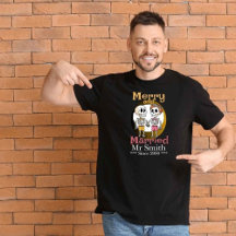 スケルトンおもしろいカップルTシャツ