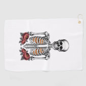 スケルトンおもしろいカボチャ秋 ゴルフタオル (横)