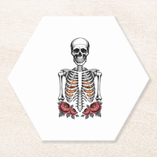 スケルトンおもしろいカボチャ秋 ペーパーコースター (正面)