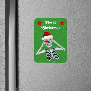 スケルトンおもしろいクリスマスオーナメントスターズグリーン マグネット