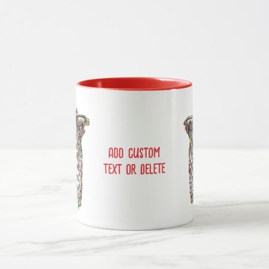 スケルトンおもしろいクリスマスツリーライトX線レッド マグカップ (中央)