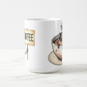 スケルトンおもしろいコーヒーアディクティッドハロウィーン コーヒーマグカップ (中央)