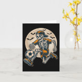 スケルトンおもしろいサッカー男性ボーイズキッズハロウィンコスト カード (黄色い花)