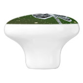 スケルトンおもしろいサンタハットオーナメント金ゴールドスターズグリーン セラミックノブ (側面)