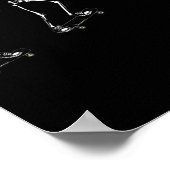 スケルトンおもしろいスケートボードシャツ ポスター (角)