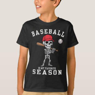 スケルトンおもしろいスポーツプレーヤー野球は私のFavori Tシャツ