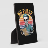 スケルトンおもしろいナースノーパルスデザイン – ダークユーモア フォトプラーク (側面)