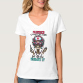 スケルトンおもしろいナースワードアート Tシャツ (正面)