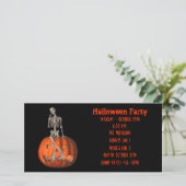 スケルトンおもしろいハロウィーンのカボチャのちょうちんハロウィーン招待状 (スタンド正面)