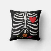 スケルトンおもしろいハロウィーンハートキャンディー クッション (裏面)