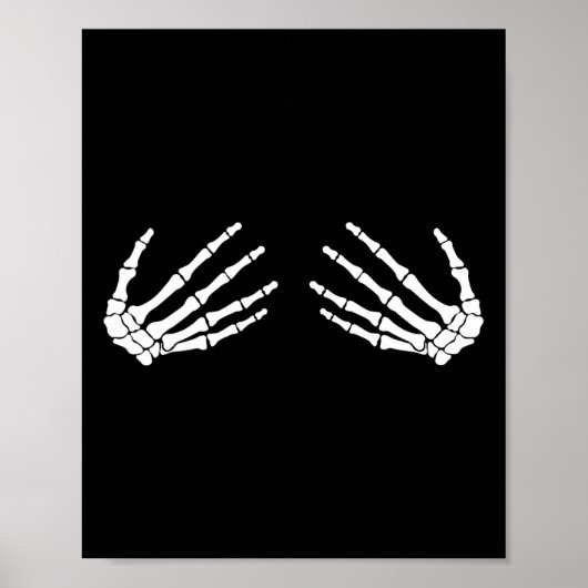 スケルトンおもしろいハンズハロウィーン2019レディースT ポスター (正面)