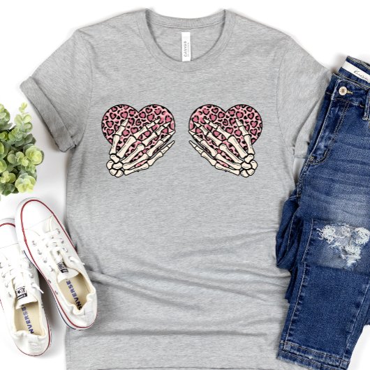 スケルトンおもしろいハンズバレンタインデー Tシャツ