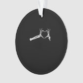 スケルトンおもしろいハートハンド。ハロウィーンのコスチューム オーナメント (正面)