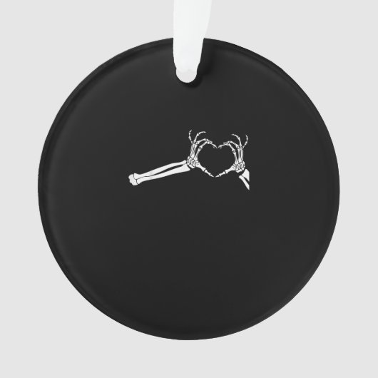 スケルトンおもしろいハートハンド。ハロウィーンのコスチューム オーナメント (正面)