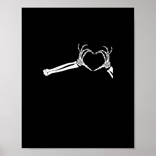 スケルトンおもしろいハートハンド。ハロウィーンのコスチューム ポスター (正面)