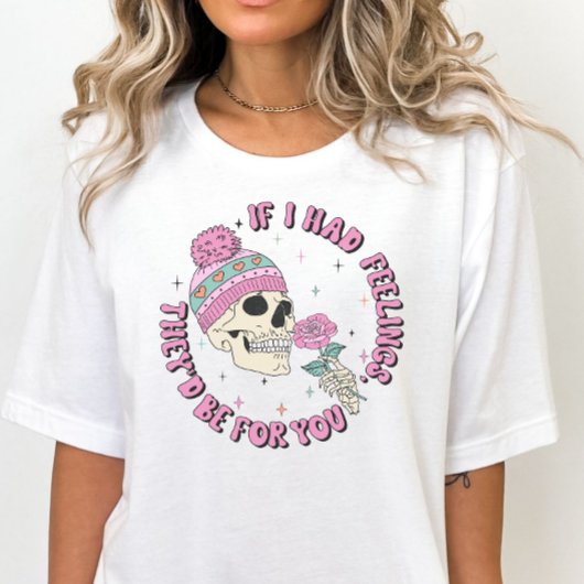 スケルトンおもしろいバレンタインデーもしの、私は感覚 Tシャツ