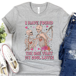 スケルトンおもしろいバレンタインデー、踊りスケルトン Tシャツ