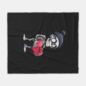 スケルトンおもしろいメンズウィメンズスケルトンハートバレンタイン フリースブランケット (正面(横))