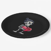 スケルトンおもしろいメンズウィメンズスケルトンハートバレンタイン ペーパープレート (アングル)