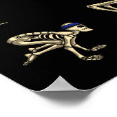 スケルトンおもしろいヨガトレーニングポーズハロウィーン ポスター (角)