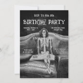 スケルトンおもしろいヴィンテージゴシックRIP To His 20s 案内状 (正面)