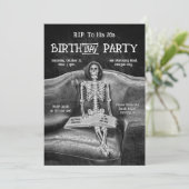 スケルトンおもしろいヴィンテージゴシックRIP To His 20s 案内状 (スタンド正面)