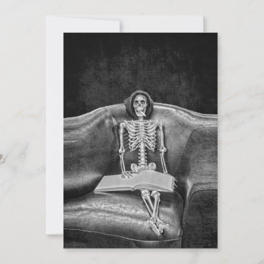 スケルトンおもしろいヴィンテージゴシックRIP To His 20s 案内状 (裏面)