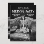 スケルトンおもしろいヴィンテージゴシックRIP To His 20s 案内状 (正面/裏面)