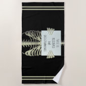 スケルトンおもしろい予約標識不気味ビーチタオル ビーチタオル (正面)