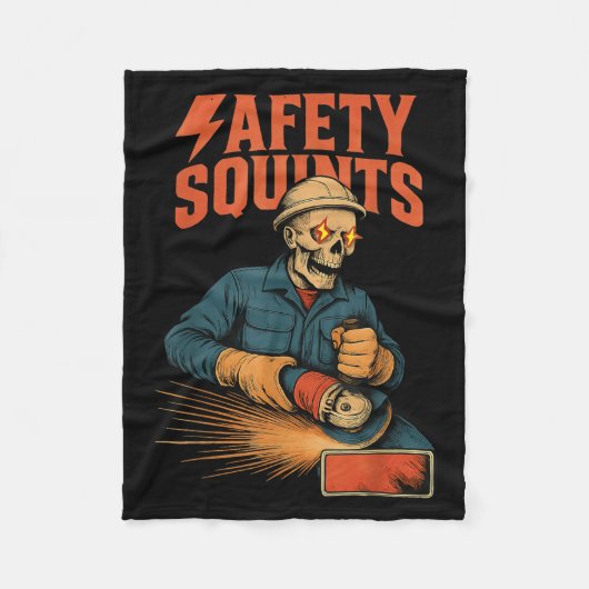 スケルトンおもしろい安全スクインズグラインダーミーム溶接 フリースブランケット (正面)