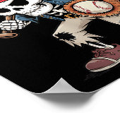 スケルトンおもしろい海賊野球ハロウィーンの衣装B ポスター (角)