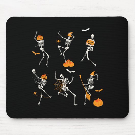 スケルトンおもしろい踊りダンスチャレンジハロウィーン マウスパッド (正面)