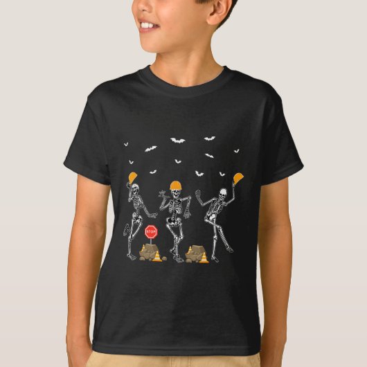 スケルトンおもしろい踊り建築労働者の衣装 Tシャツ (正面)