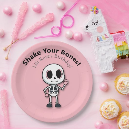 スケルトンおもしろい | ハロウィーン誕生日パーティー ペーパープレート (パーティー)