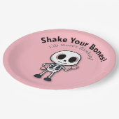 スケルトンおもしろい | ハロウィーン誕生日パーティー ペーパープレート (アングル)