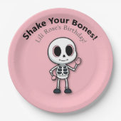 スケルトンおもしろい | ハロウィーン誕生日パーティー ペーパープレート (正面)