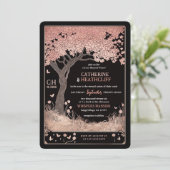 スケルトンおよび桜タロット結婚式招待状 招待状 (スタンド正面)
