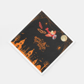 スケルトンお洒落飛飛んでいる行機ハローウィンパーティ スタンダードランチョンナプキン (角)