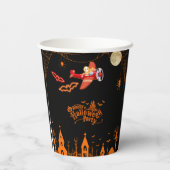 スケルトンお洒落飛飛んでいる行機ハローウィンパーティ 紙コップ (裏面)