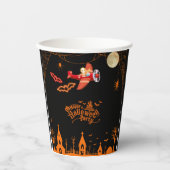スケルトンお洒落飛飛んでいる行機ハローウィンパーティ 紙コップ (正面)