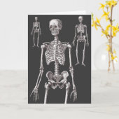 スケルトンがクローゼットから出てる!グリーティングカード カード (黄色い花)