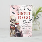 スケルトンがハロウィンでお酒を飲む大人たち 招待状 (スタンド正面)