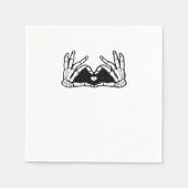 スケルトンがハートの手を取る スタンダードカクテルナプキン (正面)