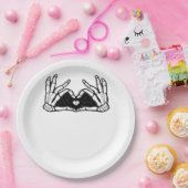 スケルトンがハートの手を取る ペーパープレート (パーティー)